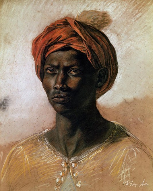 Portrait d'un Turc au turban - Eugène Delacroix - Reproductions de tableaux et peintures haut de gamme