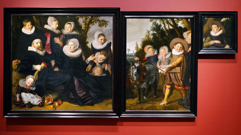 Retrato de uma família em uma paisagem - três fragmentos reunidos temporariamente - Frans Hals