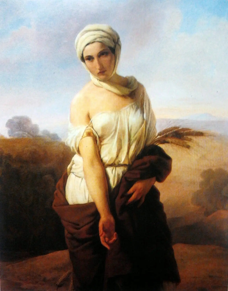 Retrato de uma mulher em Ruth - Francesco Hayez