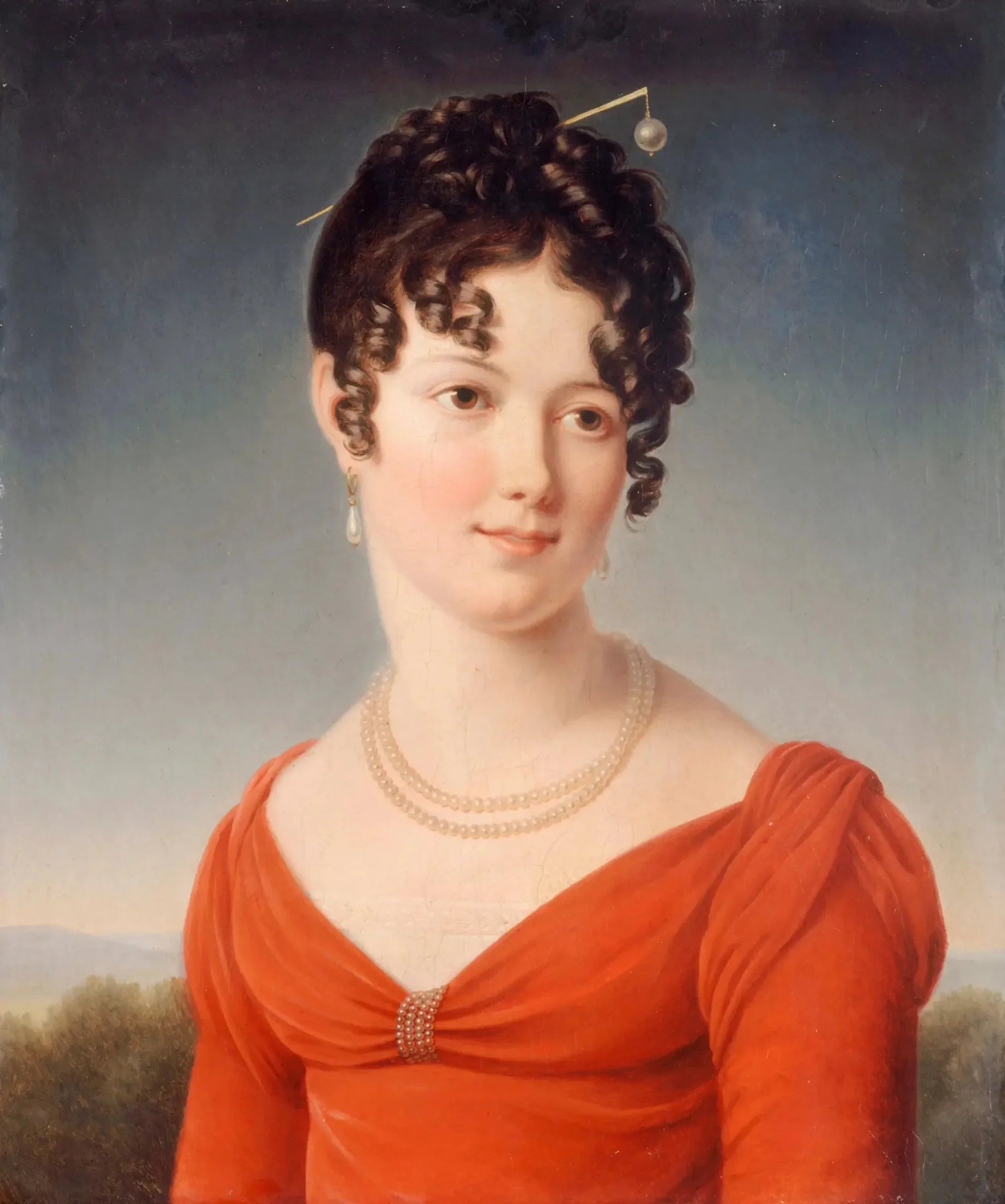 Portrait en buste d'Alexandrine-Anne de la Pallu, marquise de Flers (1786-1832) - François Gérard image 2 reproduction artisanale de tableau