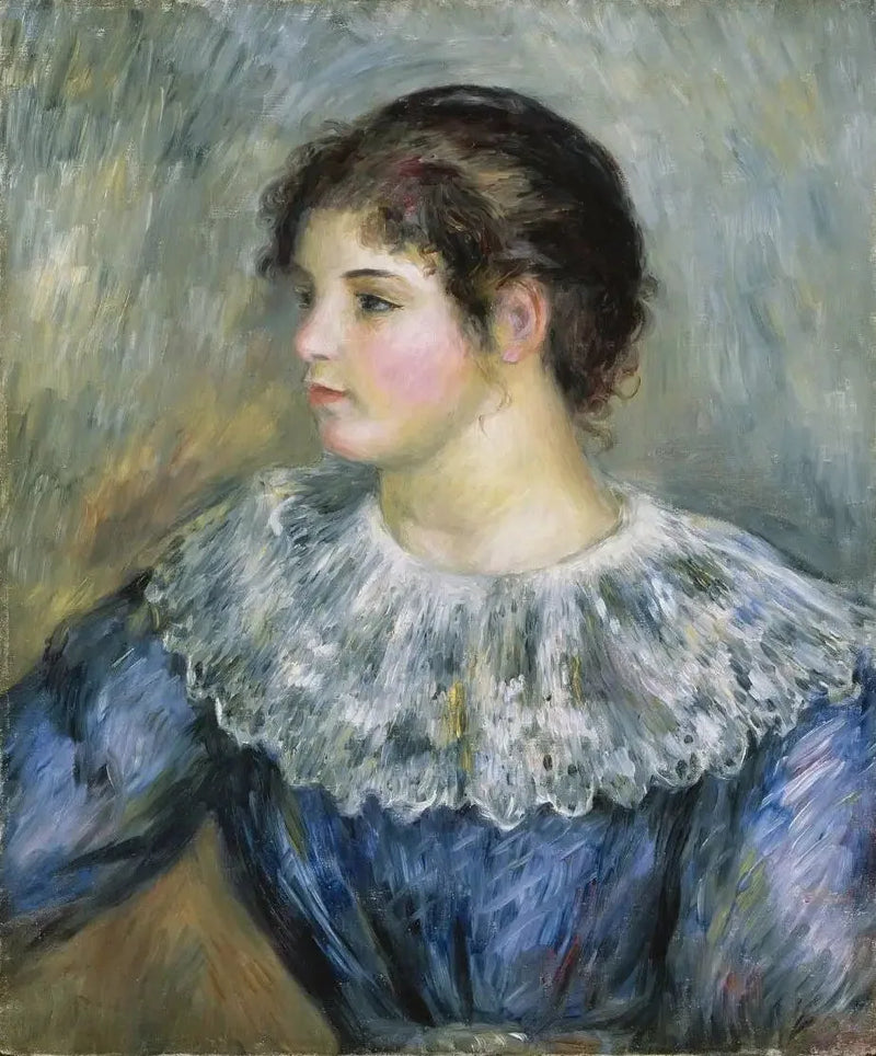 Retrato em busto de jovem garota - Pierre-Auguste Renoir