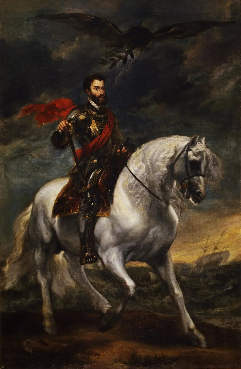 Retrato equestre do imperador Carlos V - Antoine van Dyck