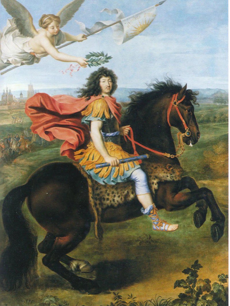 Retrato equestre de Luís XIV coroado pela Vitória - Pierre Mignard