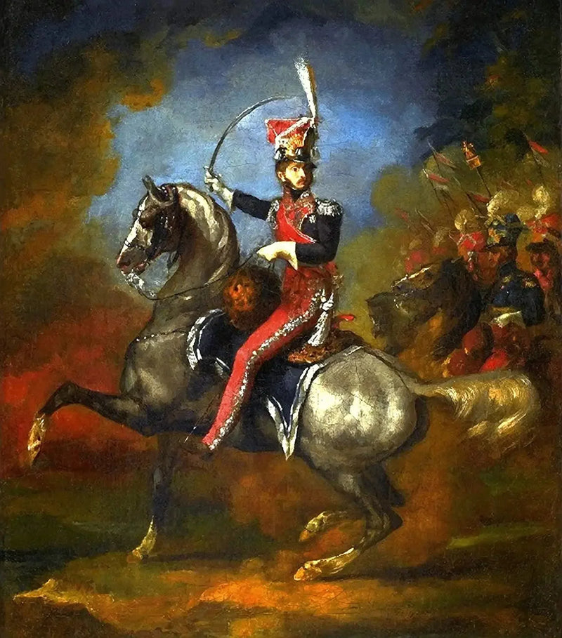 Retrato equestre de Wincenty Krasiński. - Théodore Géricault