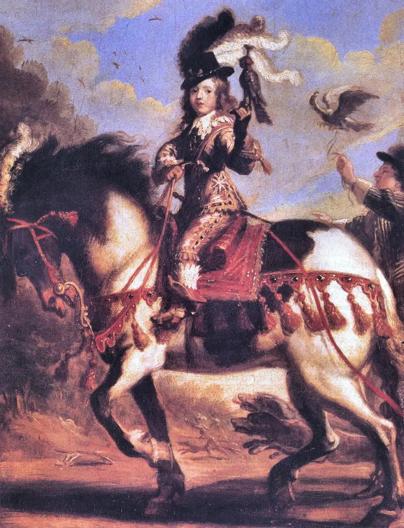 Retrato equestre do jovem Luís XIV partindo para a caça - Juste d'Egmont