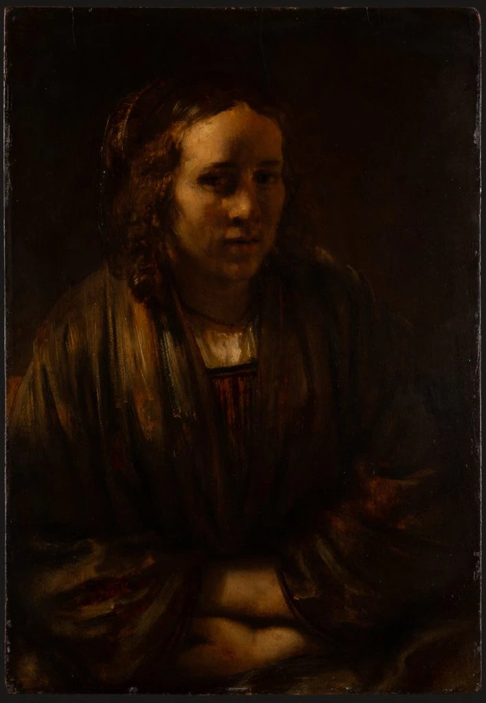Retrato de Hendrickje Stoffels em embalagem de seda - Rembrandt