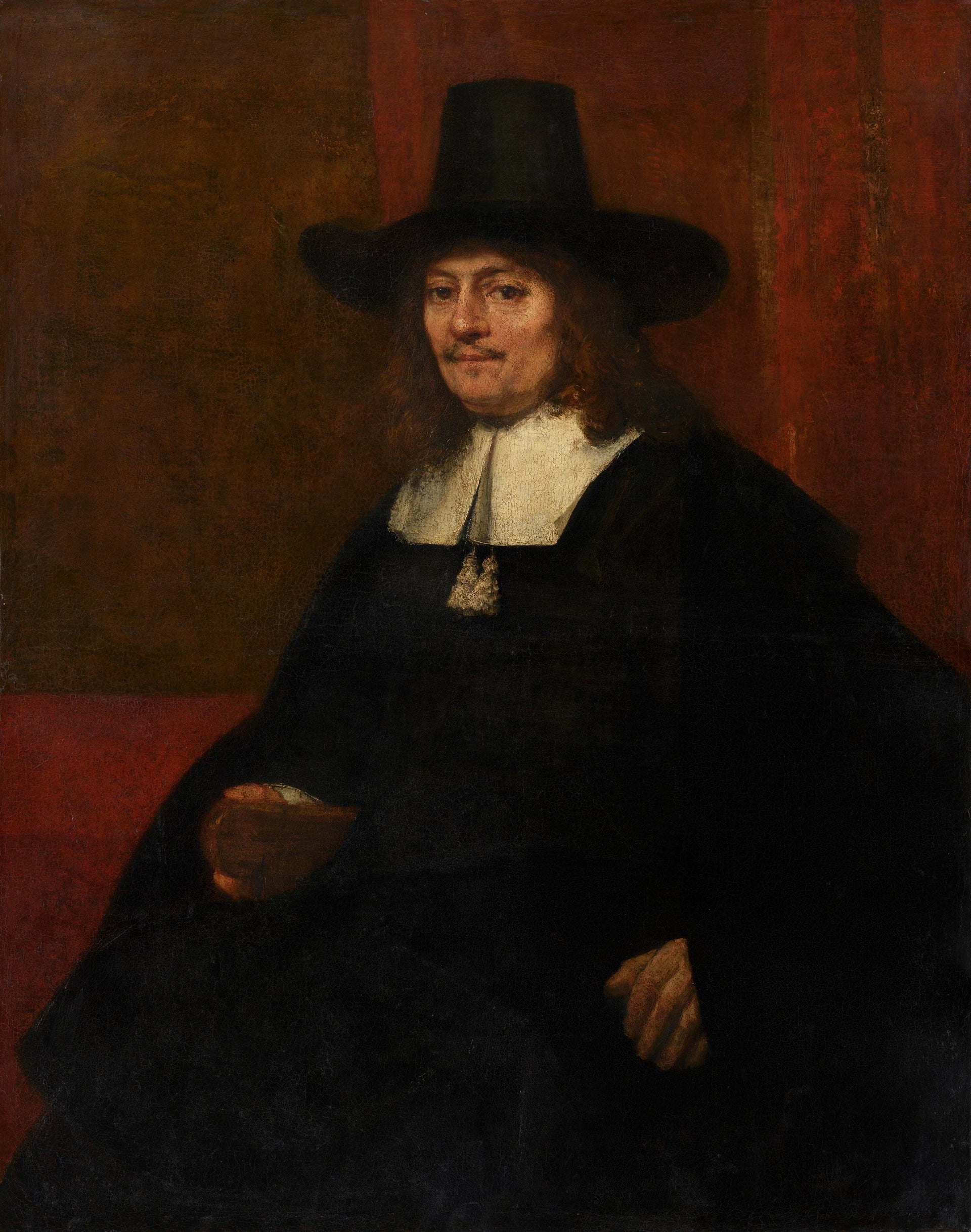 Portrait d’un homme au grand chapeau — Rembrandt, vers 1663, National Gallery of Art