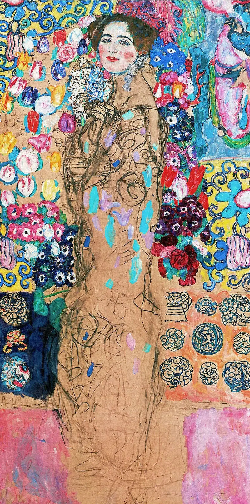 Retrato inacabado de Maria Munk - Gustav Klimt