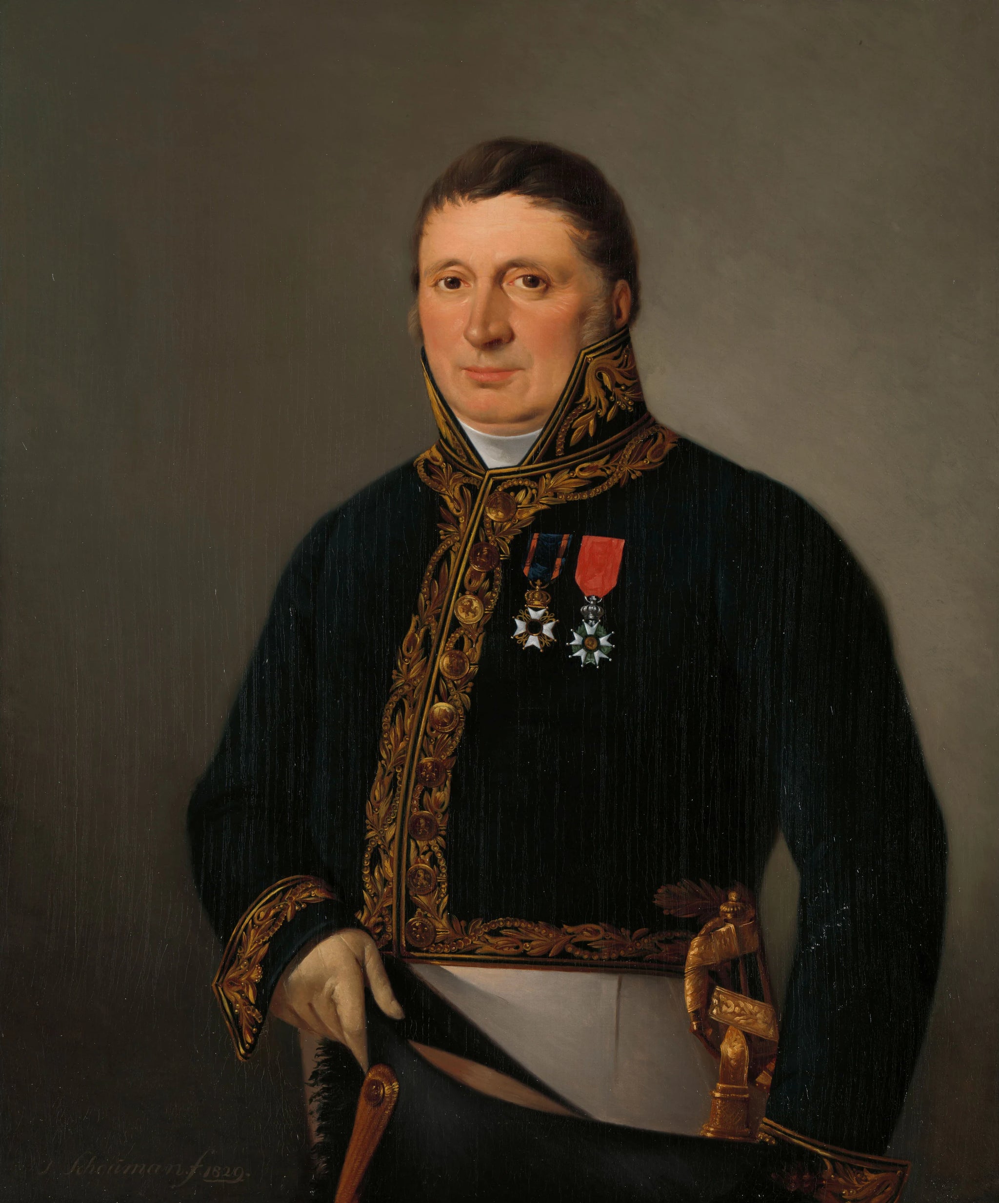 Portrait de l'inspecteur général A.F. Goudriaan - Isaac Schouman