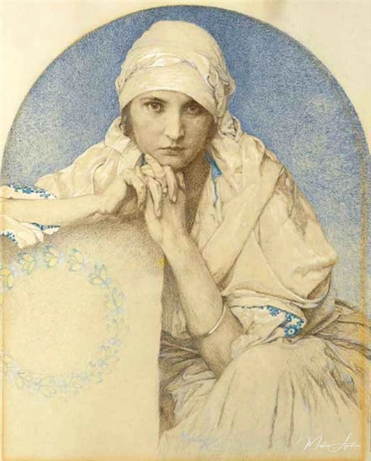 Portrait Jaroslava - Mucha - Reproductions de tableaux et peintures haut de gamme