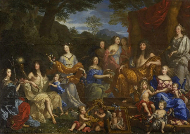 Retrato mitológico da família de Luís XIV - Jean Nocret