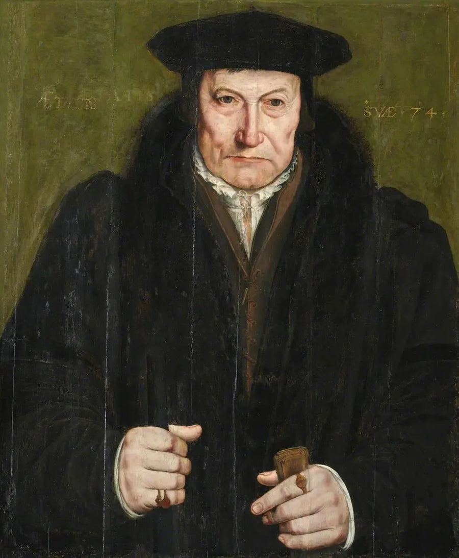 Retrato de um Cavalheiro (às vezes identificado como Bispo Fisher, 1469–1535) - Hans Holbein, o Jovem