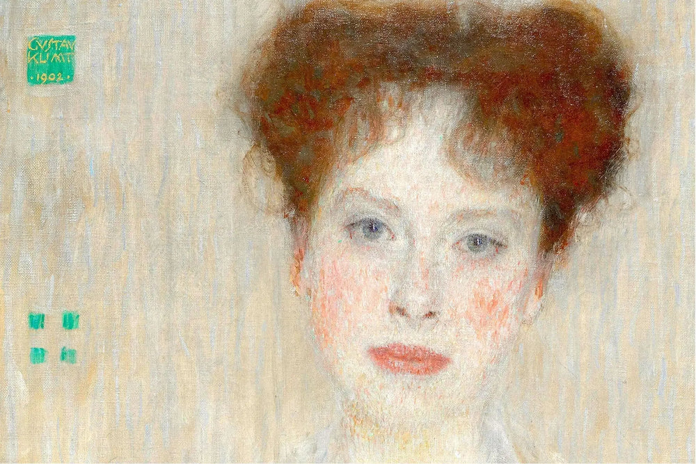 Reproduction du tableau « 🎨 Portrait of Gertrud Loew (détail) – Gustav Klimt (vers 1902) » par Alpha Reproduction en peinture à l’huile