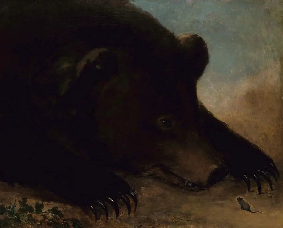 Retratos de um urso-pardo e de um rato, tamanho real - George Catlin