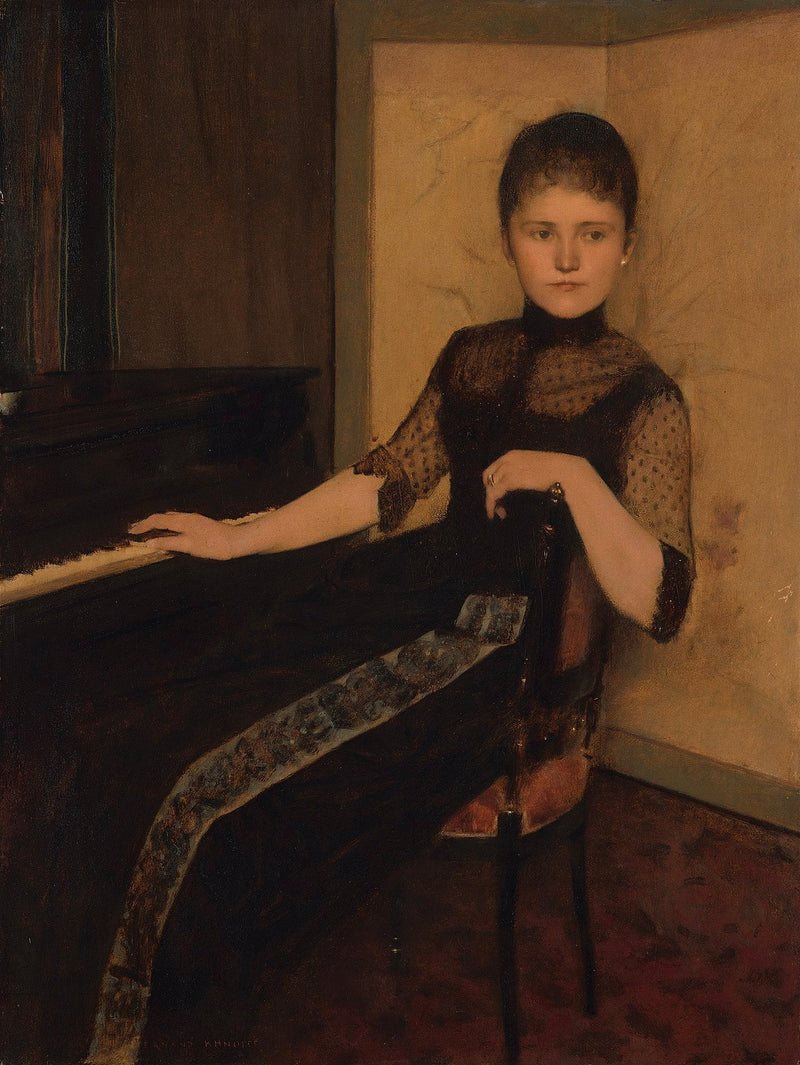 Retrato da donzela Maria Francisca Louisa Dommer van Poldersveldt (Ubbergen 1848 - 1925 's-Hertogenbosch) - Fernand Khnopff