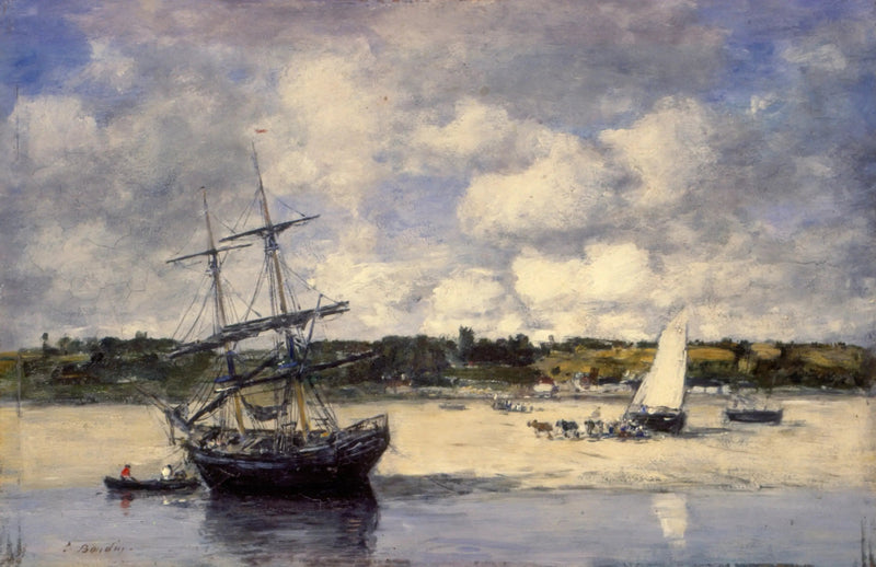 Portrieux - A costa na maré baixa - Eugène Boudin
