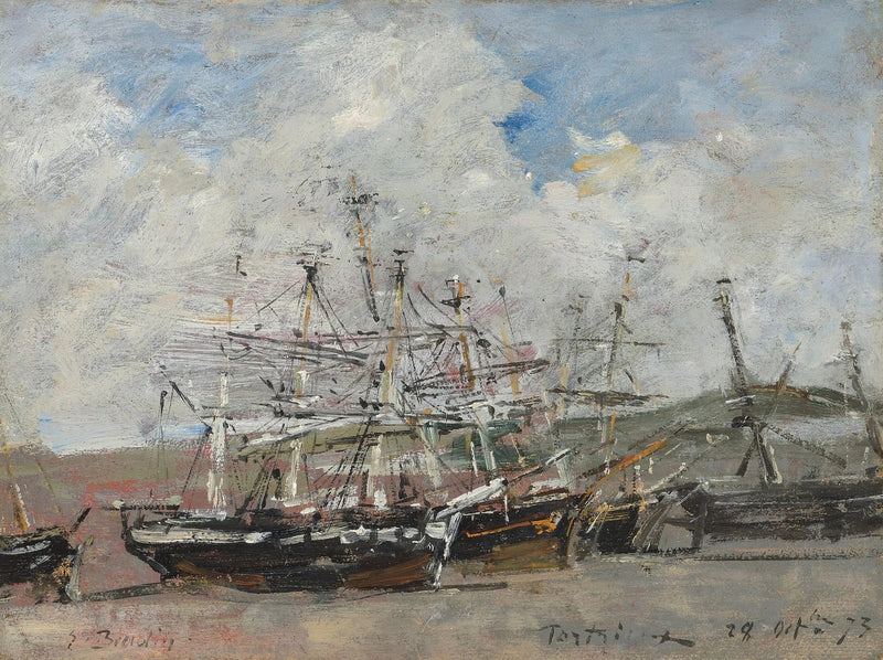 Portrieux. O porto na maré baixa - Eugène Boudin