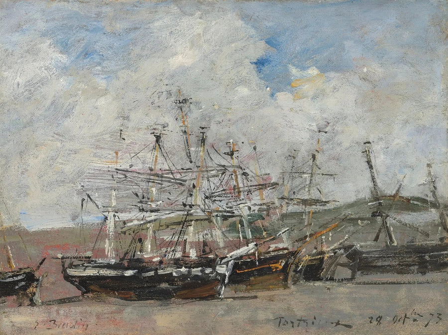 Portrieux. O porto na maré baixa - Eugène Boudin