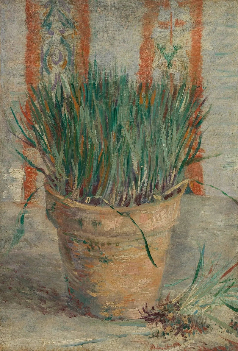 Vaso de flores com cebolinha de alho - Vincent van Gogh