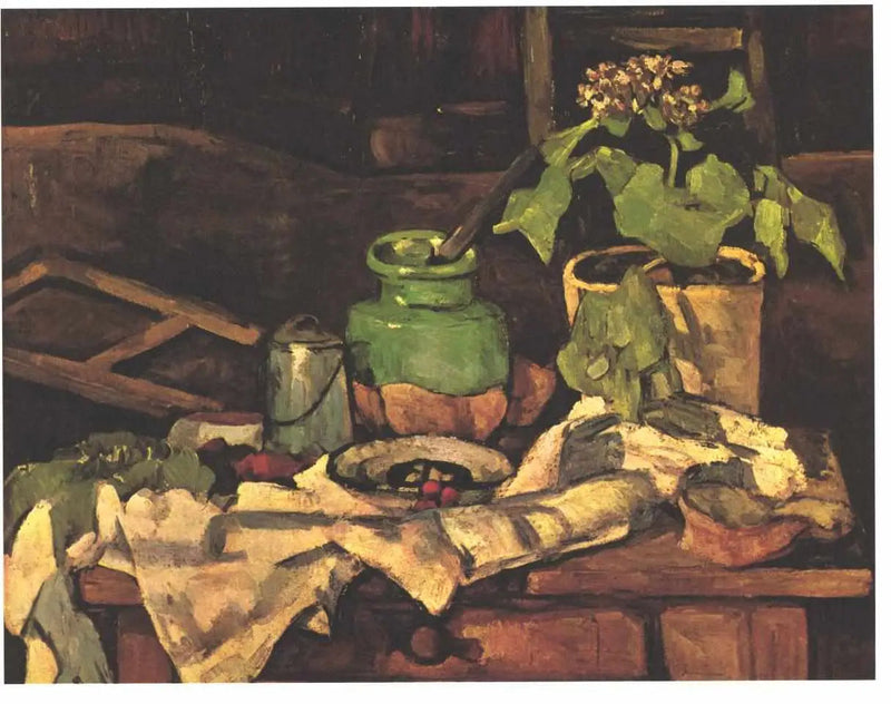 Vaso de flores sobre uma mesa - Paul Cézanne