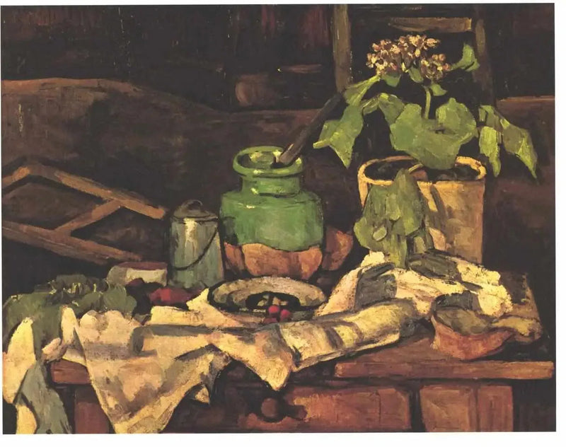 Vaso de flores sobre uma mesa - Paul Cézanne