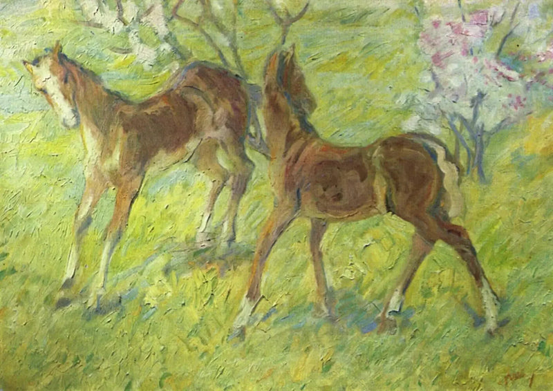 Cavalos saltadores - Franz Marc