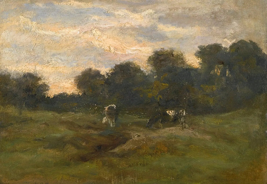 Pradaria com vacas - Vincent van Gogh