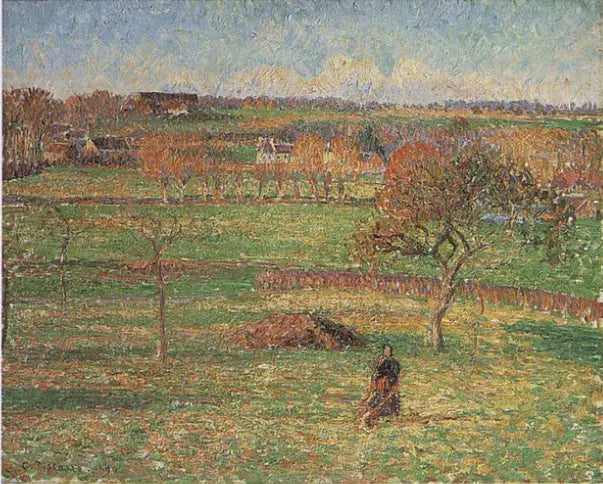 Prados de Bazincourt, outono - Camille Pissarro