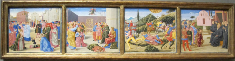 Prédella com cenas da vida do santo - Benozzo Gozzoli