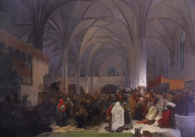 Pregação do Mestre Jan Hus - Alphonse Mucha