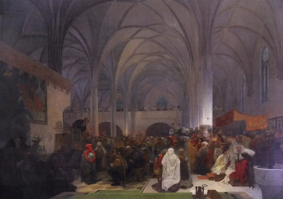 Pregação do Mestre Jan Hus - Alphonse Mucha