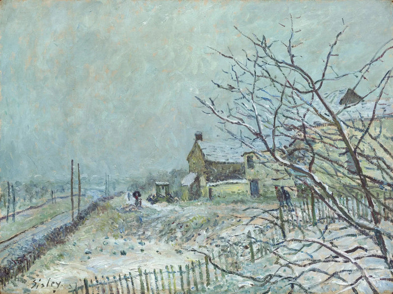 Primeira neve em Veneux-Nadon - Alfred Sisley