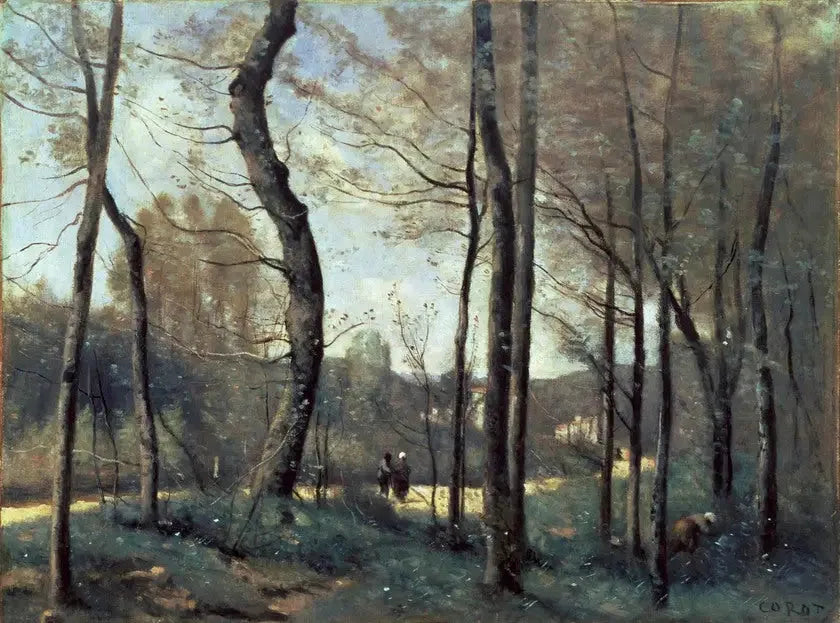 Primeiras folhas em Mantes - Jean-Baptiste Camille Corot