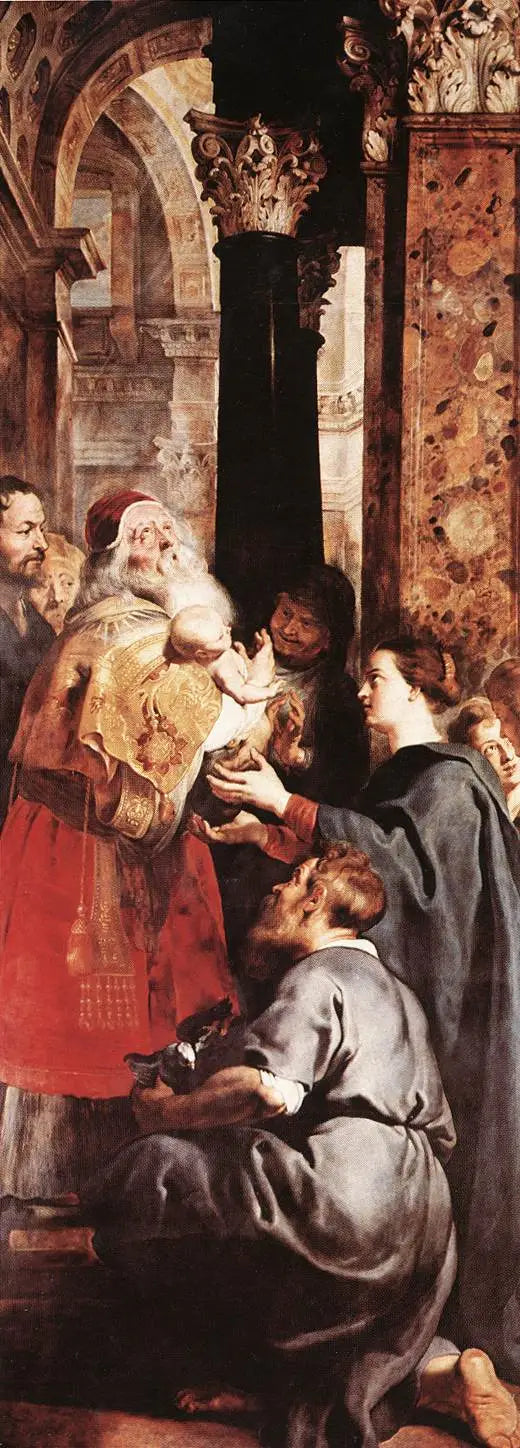 Apresentação no Templo (painel direito do tríptico) - Peter Paul Rubens