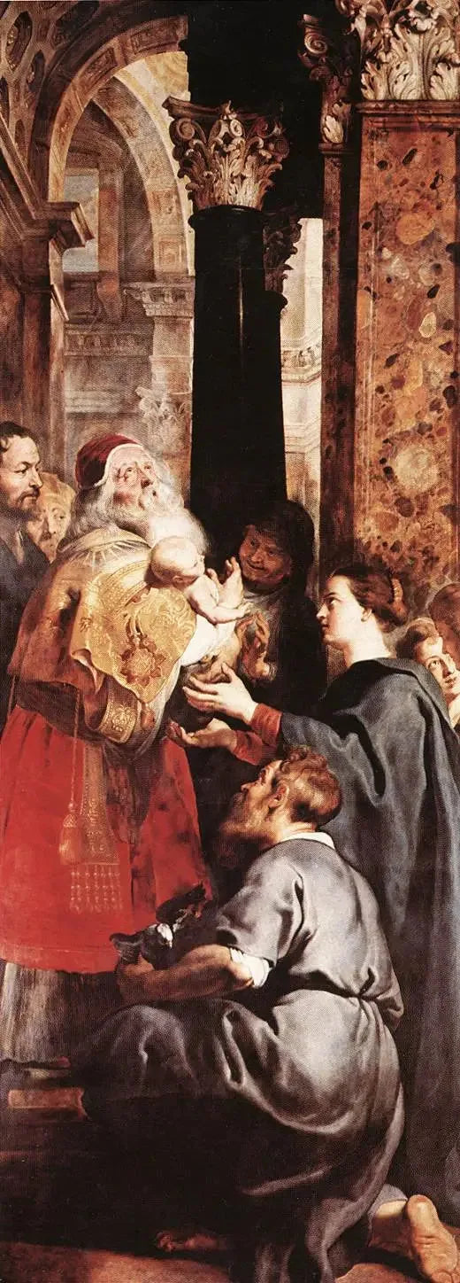 Apresentação no Templo (painel direito do tríptico) - Peter Paul Rubens