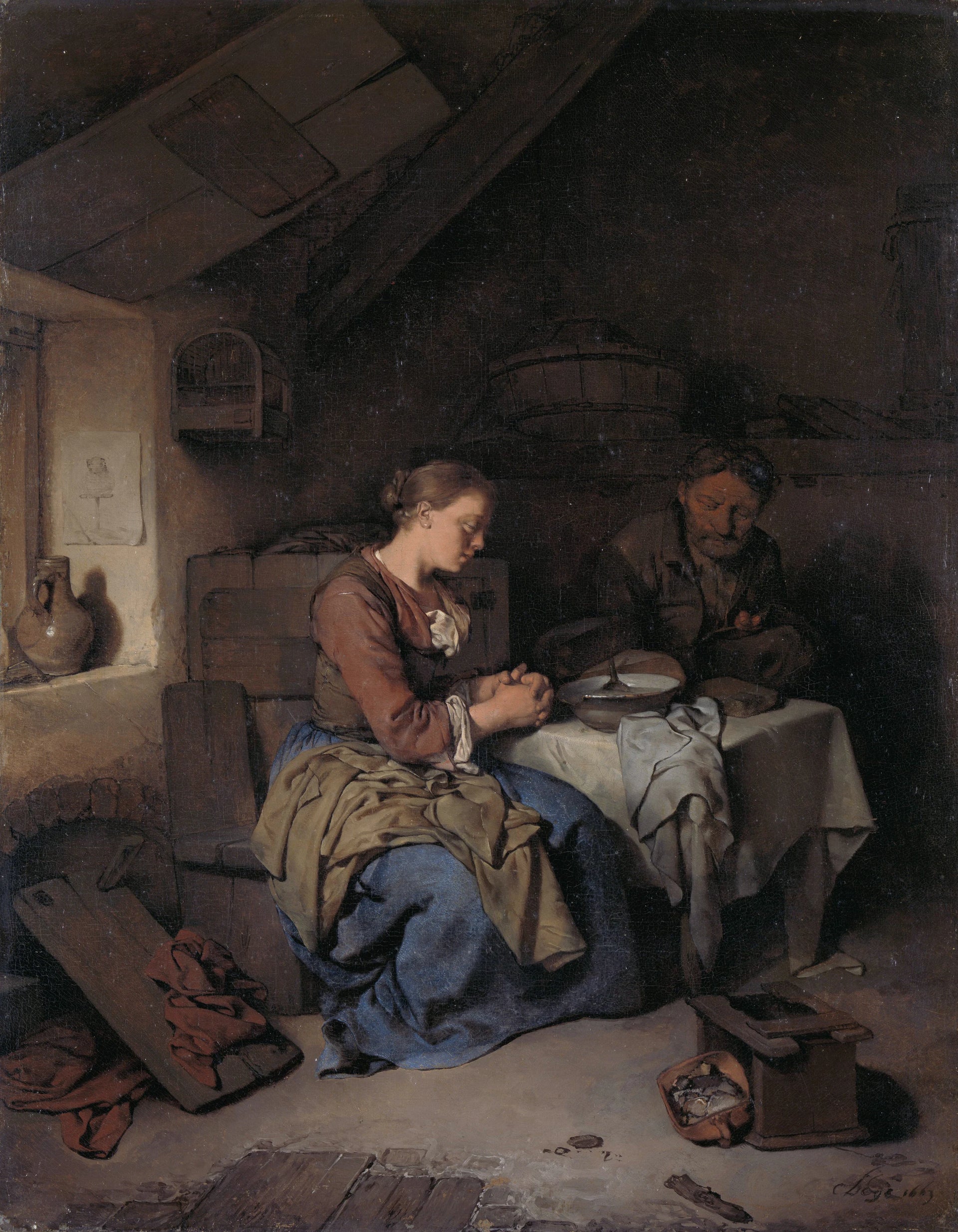 La prière avant les repas - Cornelis Bega