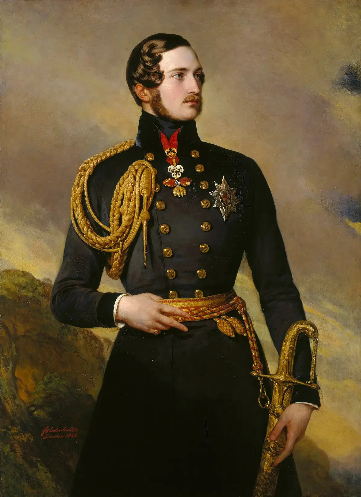 Prince Albert (1819-1861) - Franz Xaver Winterhalter image 1 copie peinte à la main à l’huile
