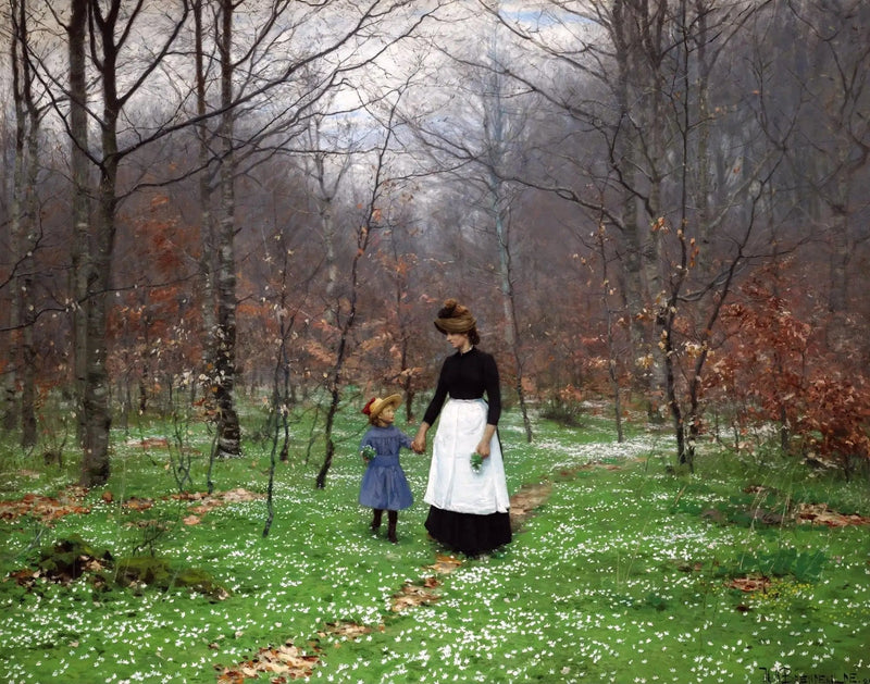 Primavera; as primeiras anêmonas - H. A. Brendekilde