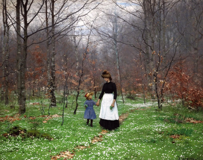 Primavera; as primeiras anêmonas - H. A. Brendekilde