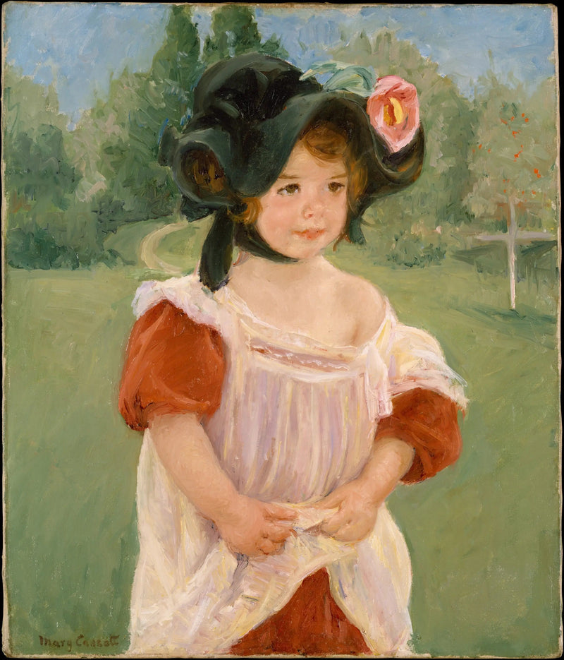 Primavera: Margot em pé em um jardim (Menina em um jardim) - Mary Cassatt