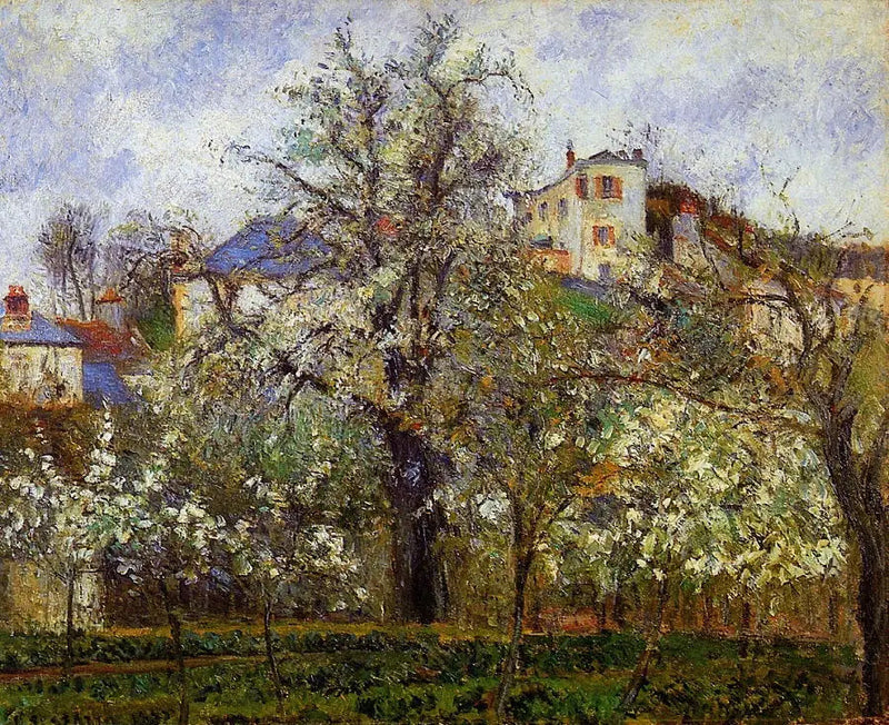 Primavera. Ameixeiras em flor - Camille Pissarro