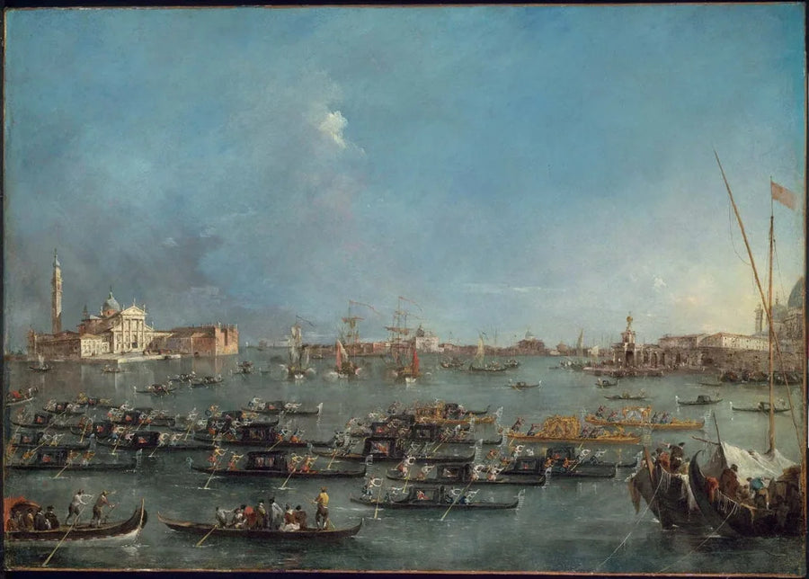 Procissão de gôndolas no Bacino di San Marco - Francesco Guardi