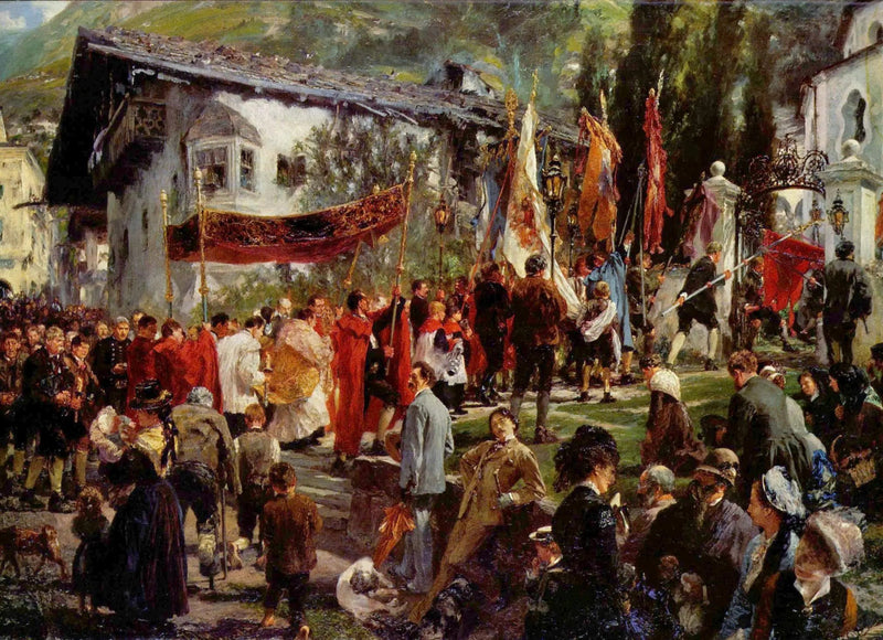 Procissão do Corpus Christi em Hofgastein - Adolph von Menzel