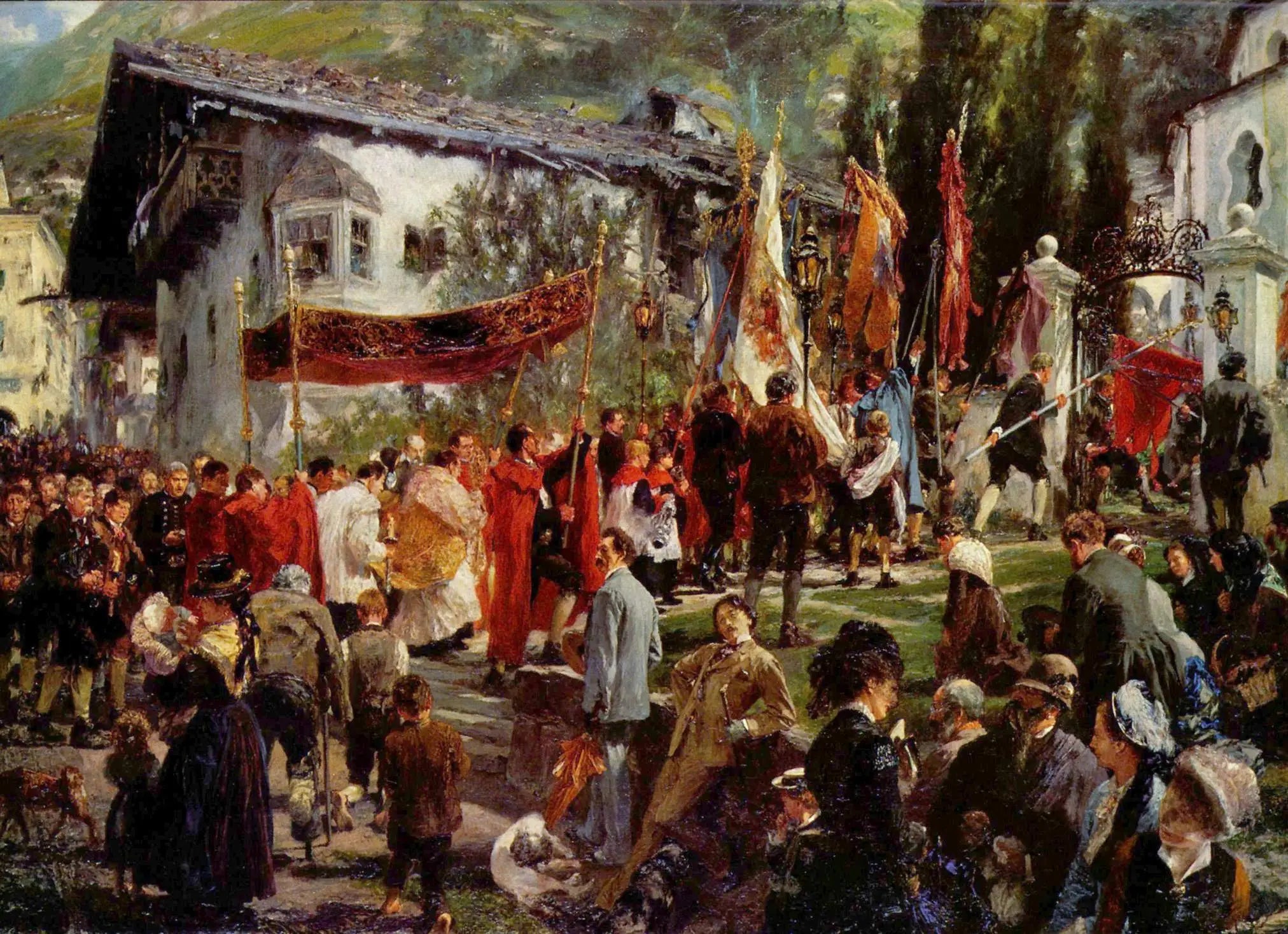 Procession du Corpus Christi à Hofgastein - Adolph von Menzel - Alpha Reproduction