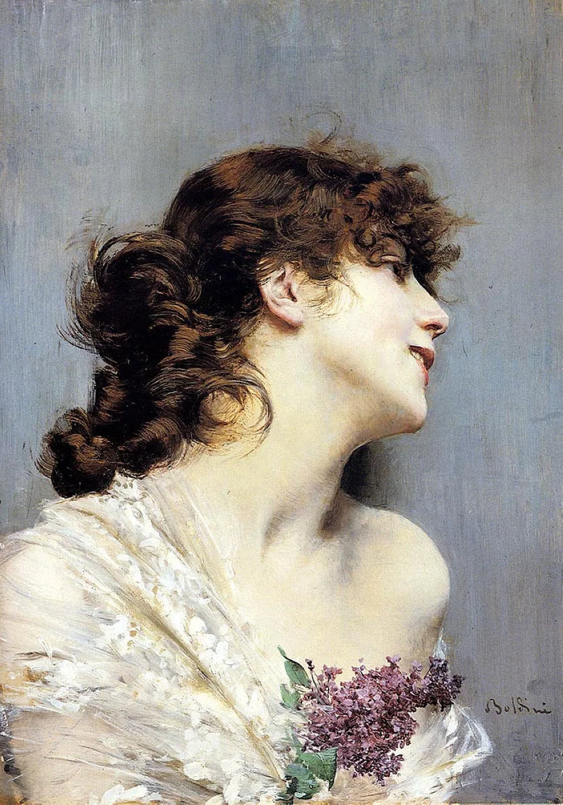 Perfil de uma jovem mulher - Giovanni Boldini