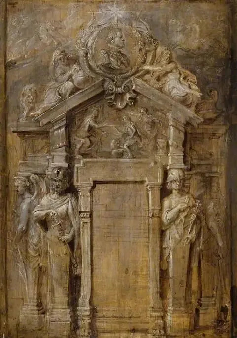 Projeto para a página de título da Pompa Introitus...Ferdinandi - Peter Paul Rubens
