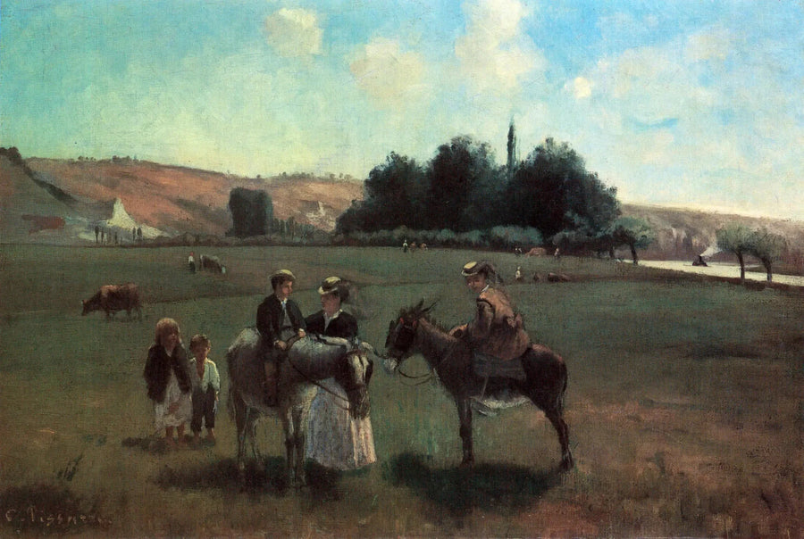 Passeio de jumentos em La Roche-Guyon - Camille Pissarro