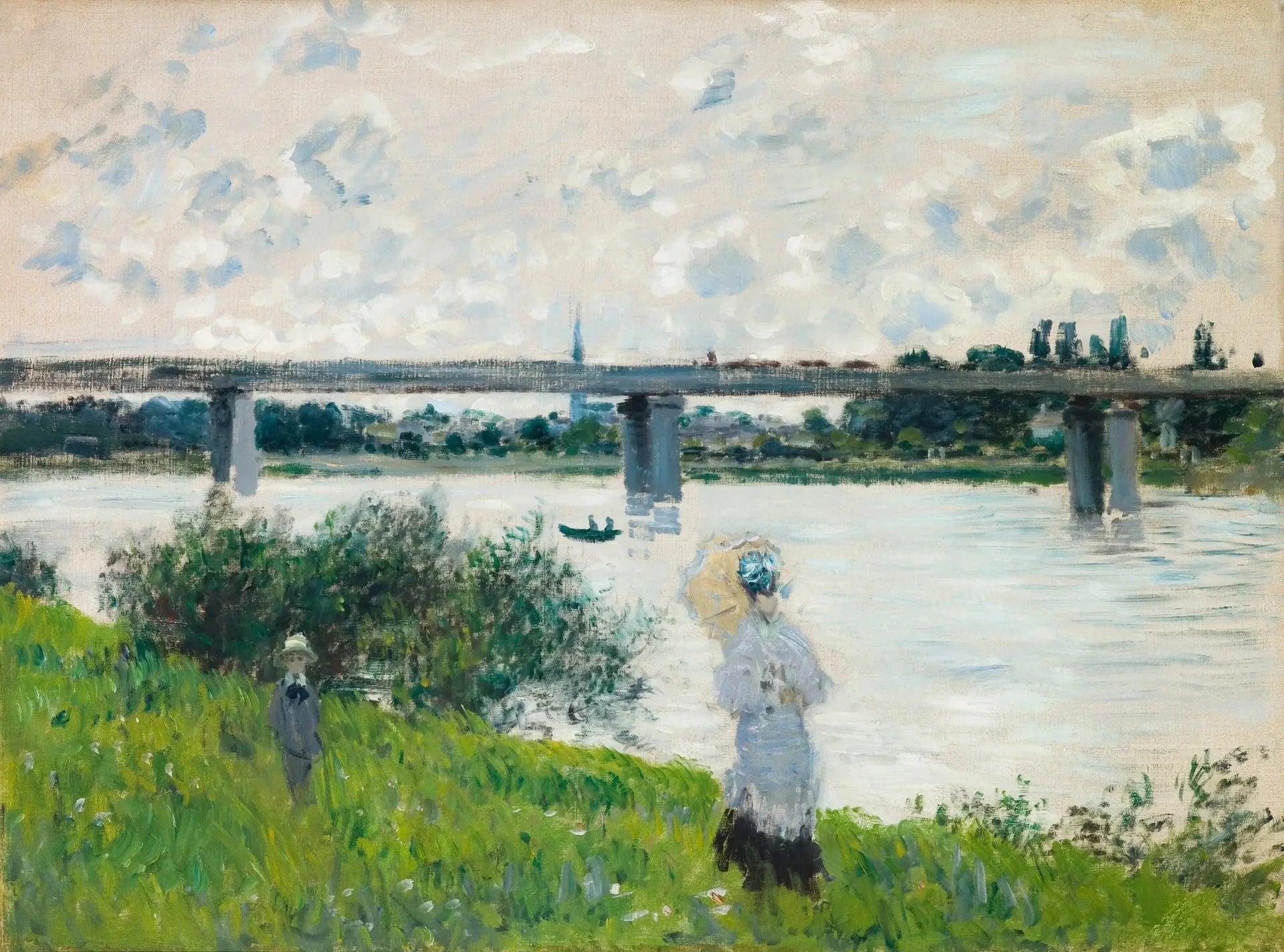 La Promenade au pont du chemin de fer à Argenteuil W321 par Claude Monet, 1874, Saint Louis Art Museum