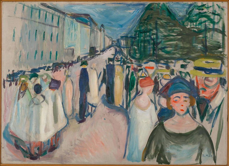 Passeio em Karl Johan - Edvard Munch