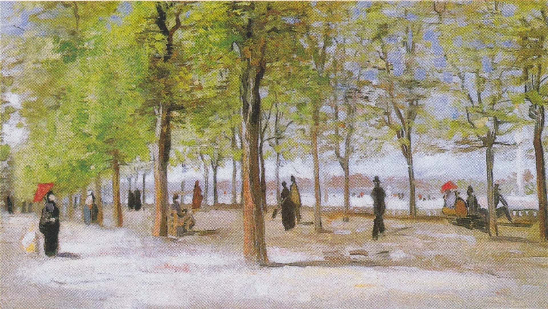 Promeneurs au jardin du Luxembourg - Vincent van Gogh image 1 reproduction réalisée par Alpha Reproduction
